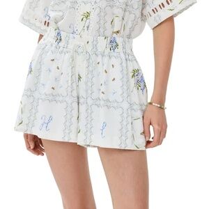 Hill House Home - Audrey Shorts - Medium - White Floral Patchwork